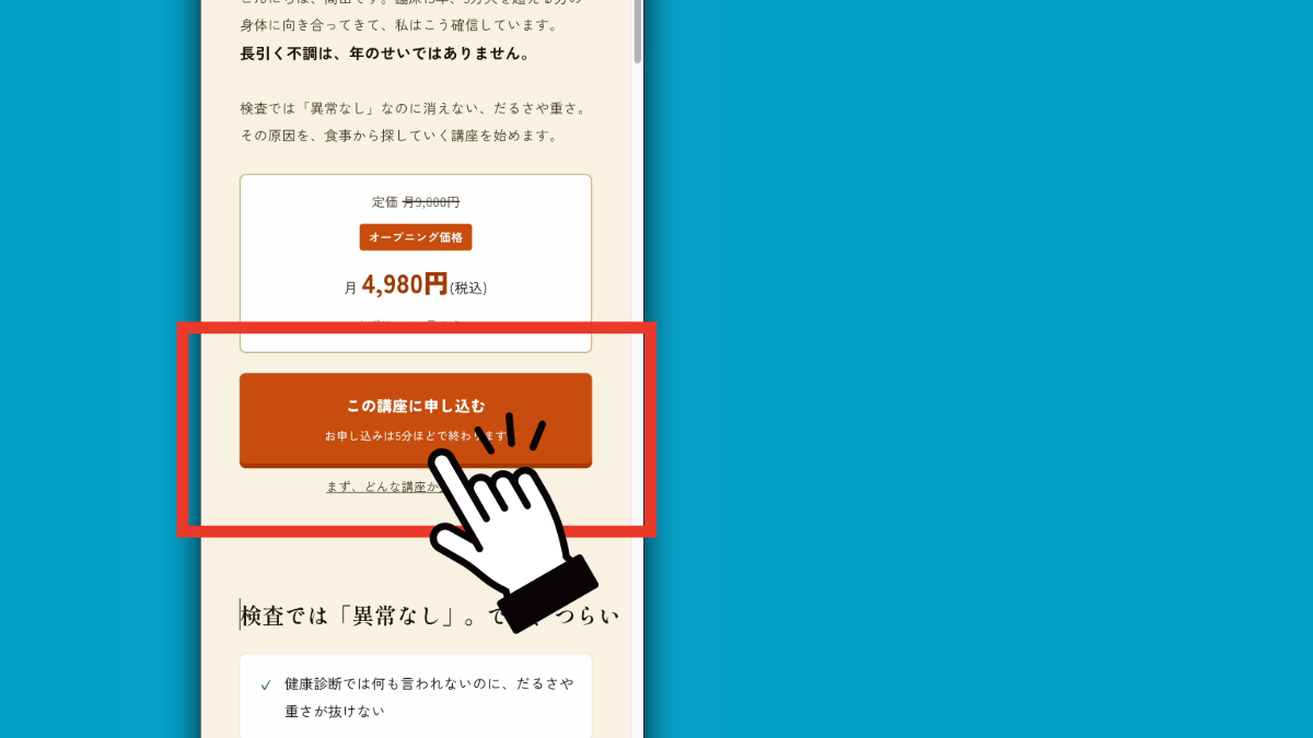 お申し込み手順の画面
